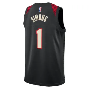 Maillot Homme Portland Trail Blazers Anfernee Simons City Edition 2023-24 Noir Swingman