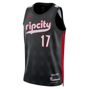 Maillot Homme Portland Trail Blazers Shaedon Sharpe City Edition 2024-25 Noir Swingman