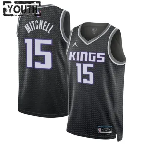 Maillot Enfant Sacramento Kings Davion Mitchell 15 Statement Edition Noir Swingman