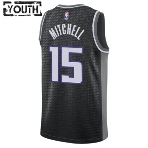 Maillot Enfant Sacramento Kings Davion Mitchell 15 Statement Edition Noir Swingman