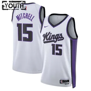Maillot Enfant Sacramento Kings Davion Mitchell Association Edition 2023-24 Blanc Swingman
