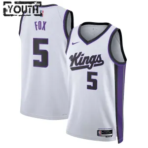 Maillot Enfant Sacramento Kings De Aaron Fox Association Edition 2023-24 Blanc Swingman