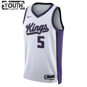 Maillot Enfant Sacramento Kings De Aaron Fox Association Edition 2023-24 Blanc Swingman