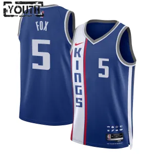 Maillot Enfant Sacramento Kings De Aaron Fox City Edition 2023-24 Bleu Swingman