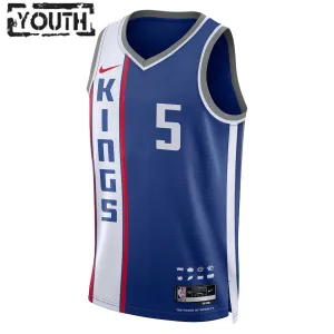Maillot Enfant Sacramento Kings De Aaron Fox City Edition 2023-24 Bleu Swingman