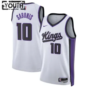 Maillot Enfant Sacramento Kings Domantas Sabonis Association Edition 2023-24 Blanc Swingman