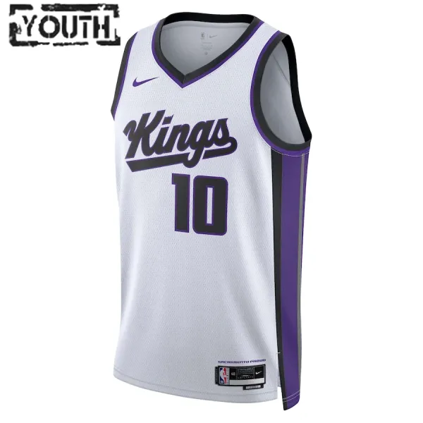 Maillot Enfant Sacramento Kings Domantas Sabonis Association Edition 2023-24 Blanc Swingman