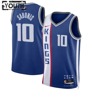 Maillot Enfant Sacramento Kings Domantas Sabonis City Edition 2023-24 Bleu Swingman