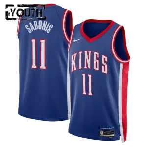 Maillot Enfant Sacramento Kings Domantas Sabonis City Edition 2024-25 Bleu Swingman