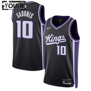 Maillot Enfant Sacramento Kings Domantas Sabonis Icon Edition 2023-24 Noir Swingman