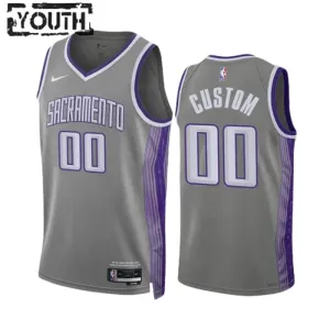 Maillot Enfant Sacramento Kings Personnalisé City Edition 2022-23 Gris Swingman Maillot Enfant Sacramento Kings Personnalisé City Edition 2022-23 Gris Swingman