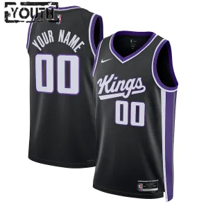 Maillot Enfant Sacramento Kings Personnalisé Icon Edition 2023-24 Noir Swingman
