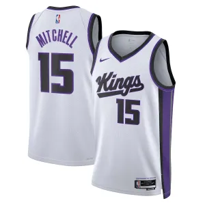 Maillot Homme Sacramento Kings Davion Mitchell Association Edition 2023-24 Blanc Swingman