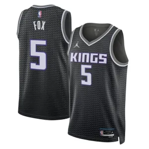 Maillot Homme Sacramento Kings De Aaron Fox 5 Statement Edition Noir Swingman