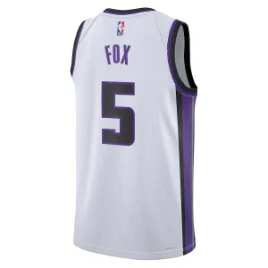 Maillot Homme Sacramento Kings De Aaron Fox Association Edition 2023-24 Blanc Swingman
