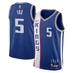 Maillot Homme Sacramento Kings De Aaron Fox City Edition 2023-24 Bleu Swingman
