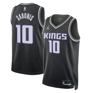 Maillot Homme Sacramento Kings Domantas Sabonis 10 Statement Edition Noir Swingman