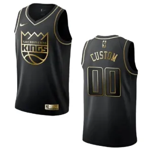 Maillot Homme Sacramento Kings Personnalisé Golden Edition Noir Swingman Maillot Homme Sacramento Kings Personnalisé Golden Edition Noir Swingman