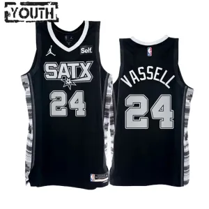 Maillot Enfant San Antonio Spurs Devin Vassell 24 Statement Edition Noir Swingman Maillot Enfant San Antonio Spurs Devin Vassell 24 Statement Edition Noir Swingman
