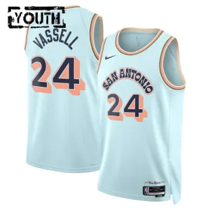 Maillot Enfant San Antonio Spurs Devin Vassell City Edition 2024-25 Bleu Swingman