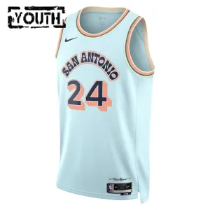 Maillot Enfant San Antonio Spurs Devin Vassell City Edition 2024-25 Bleu Swingman