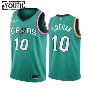 Maillot Enfant San Antonio Spurs Jeremy Sochan 10 City Edition 2022-23 Teal Swingman Maillot Enfant San Antonio Spurs Jeremy Sochan 10 City Edition 2022-23 Teal Swingman