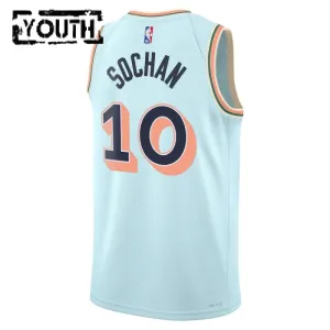 Maillot Enfant San Antonio Spurs Jeremy Sochan City Edition 2024-25 Bleu Swingman
