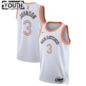 Maillot Enfant San Antonio Spurs Keldon Johnson City Edition 2023-24 Blanc Swingman