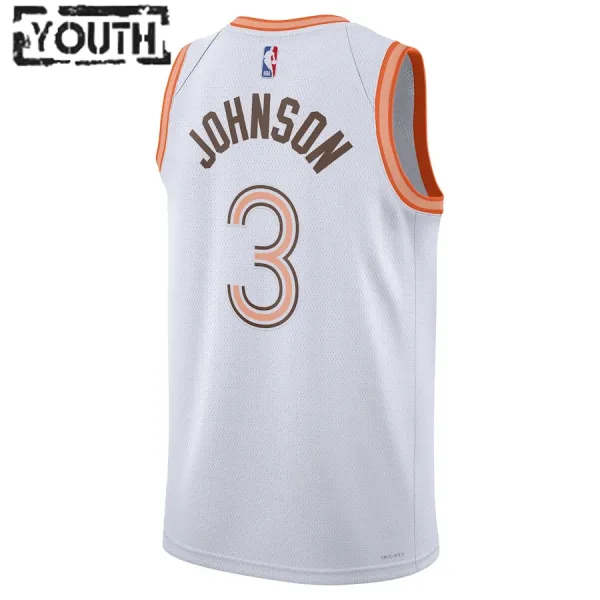 Maillot Enfant San Antonio Spurs Keldon Johnson City Edition 2023-24 Blanc Swingman