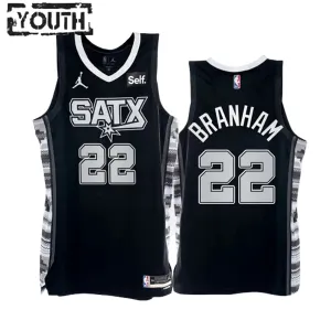 Maillot Enfant San Antonio Spurs Malaki Branham 22 Statement Edition Noir Swingman Maillot Enfant San Antonio Spurs Malaki Branham 22 Statement Edition Noir Swingman