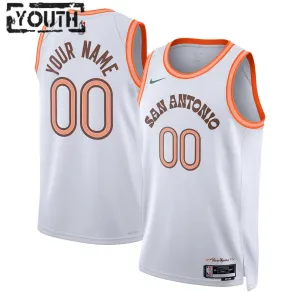 Maillot Enfant San Antonio Spurs Personnalisé City Edition 2023-24 Blanc Swingman