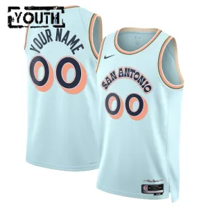 Maillot Enfant San Antonio Spurs Personnalisé City Edition 2024-25 Bleu Swingman