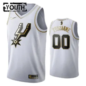 Maillot Enfant San Antonio Spurs Personnalisé Golden Edition Blanc Swingman Maillot Enfant San Antonio Spurs Personnalisé Golden Edition Blanc Swingman