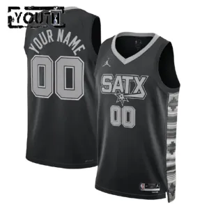 Maillot Enfant San Antonio Spurs Personnalisé Statement Edition Noir Swingman