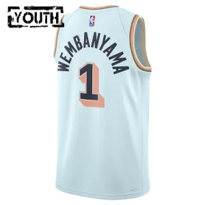 Maillot Enfant San Antonio Spurs Victor Wembanyama City Edition 2024-25 Bleu Swingman