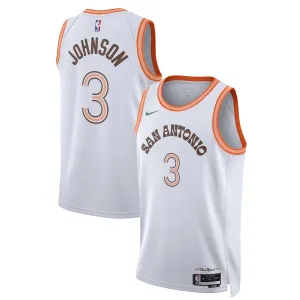 Maillot Homme San Antonio Spurs Keldon Johnson City Edition 2023-24 Blanc Swingman