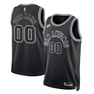 Maillot Homme San Antonio Spurs Personnalisé Classic Edition 2022-23 Noir Swingman