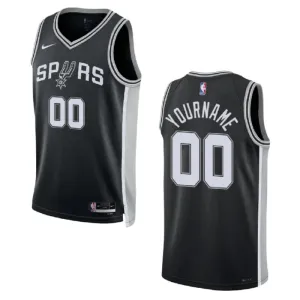 Maillot Homme San Antonio Spurs Personnalisé Icon Edition Noir Swingman