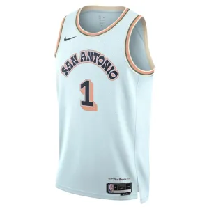 Maillot Homme San Antonio Spurs Victor Wembanyama City Edition 2024-25 Bleu Swingman