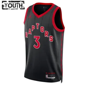 Maillot Enfant Toronto Raptors OG Anunoby 3 Statement Edition Noir Swingman