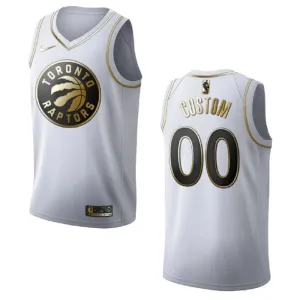 Maillot Homme Toronto Raptors Personnalisé Golden Edition Blanc Swingman Maillot Homme Toronto Raptors Personnalisé Golden Edition Blanc Swingman