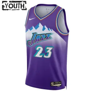 Maillot Enfant Utah Jazz Lauri Markkanen 23 Classic Edition 2022-23 Violet Swingman