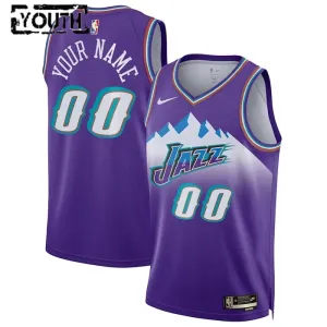 Maillot Enfant Utah Jazz Personnalisé Classic Edition 2022-23 Violet Swingman