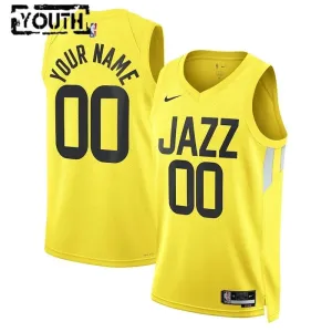 Maillot Enfant Utah Jazz Personnalisé Icon Edition Jaune Swingman