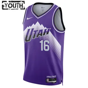 Maillot Enfant Utah Jazz Simone Fontecchio City Edition 2023-24 Violet Swingman