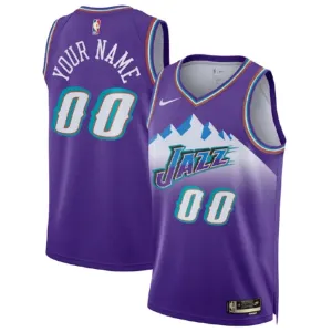 Maillot Homme Utah Jazz Personnalisé Classic Edition 2022-23 Violet Swingman