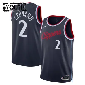 Maillot Enfant LA Clippers Kawhi Leonard Icon Edition 2024-25 Navy Swingman