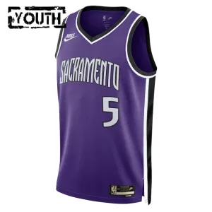Maillot Enfant Sacramento Kings De Aaron Fox Classic Edition 2024-25 Violet Swingman