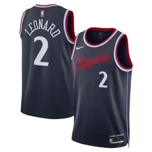 Maillot Homme LA Clippers Kawhi Leonard Icon Edition 2024-25 Navy Swingman
